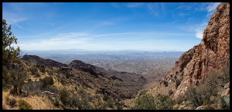 Overlooking Tucson from Linda Vista, relieved that we had finally reached our destination.