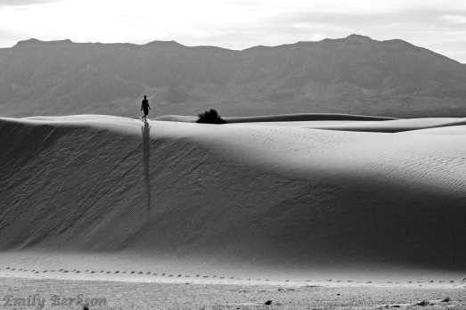 A lone walker exploring the dunes.